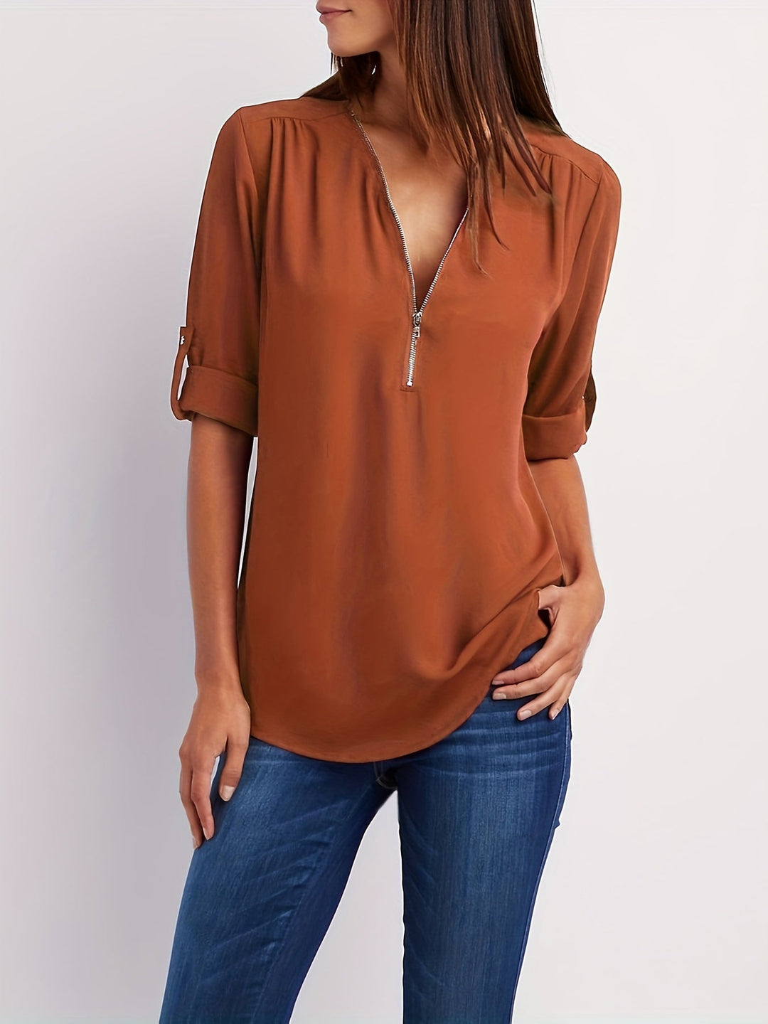 BLOUSE MET RITSSLUITING VOOR VROUWEN