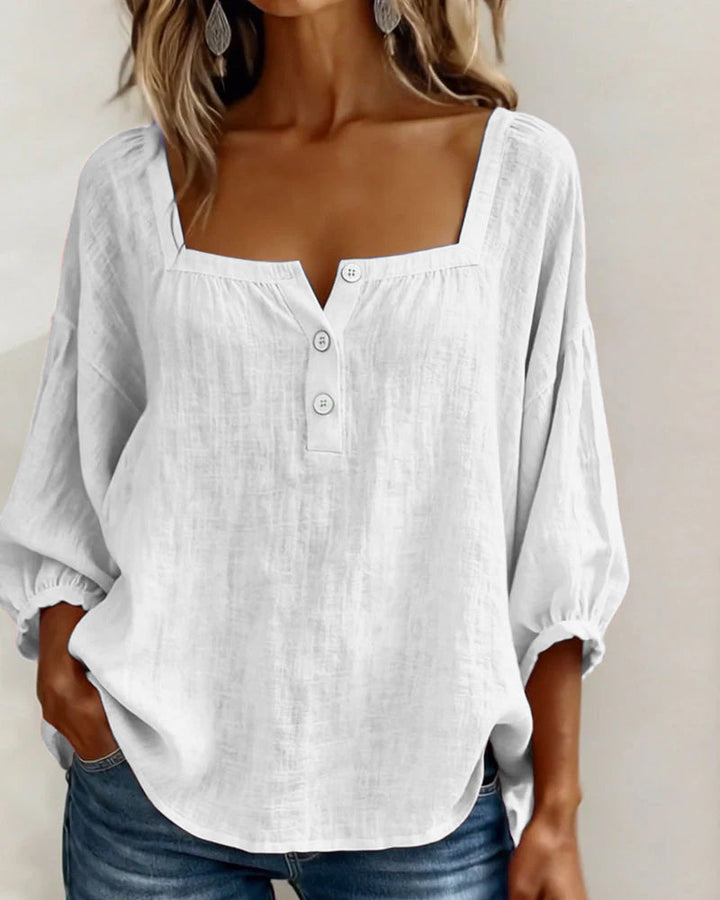 BLOUSE MET VIERKANTE HALS VOOR VROUWEN
