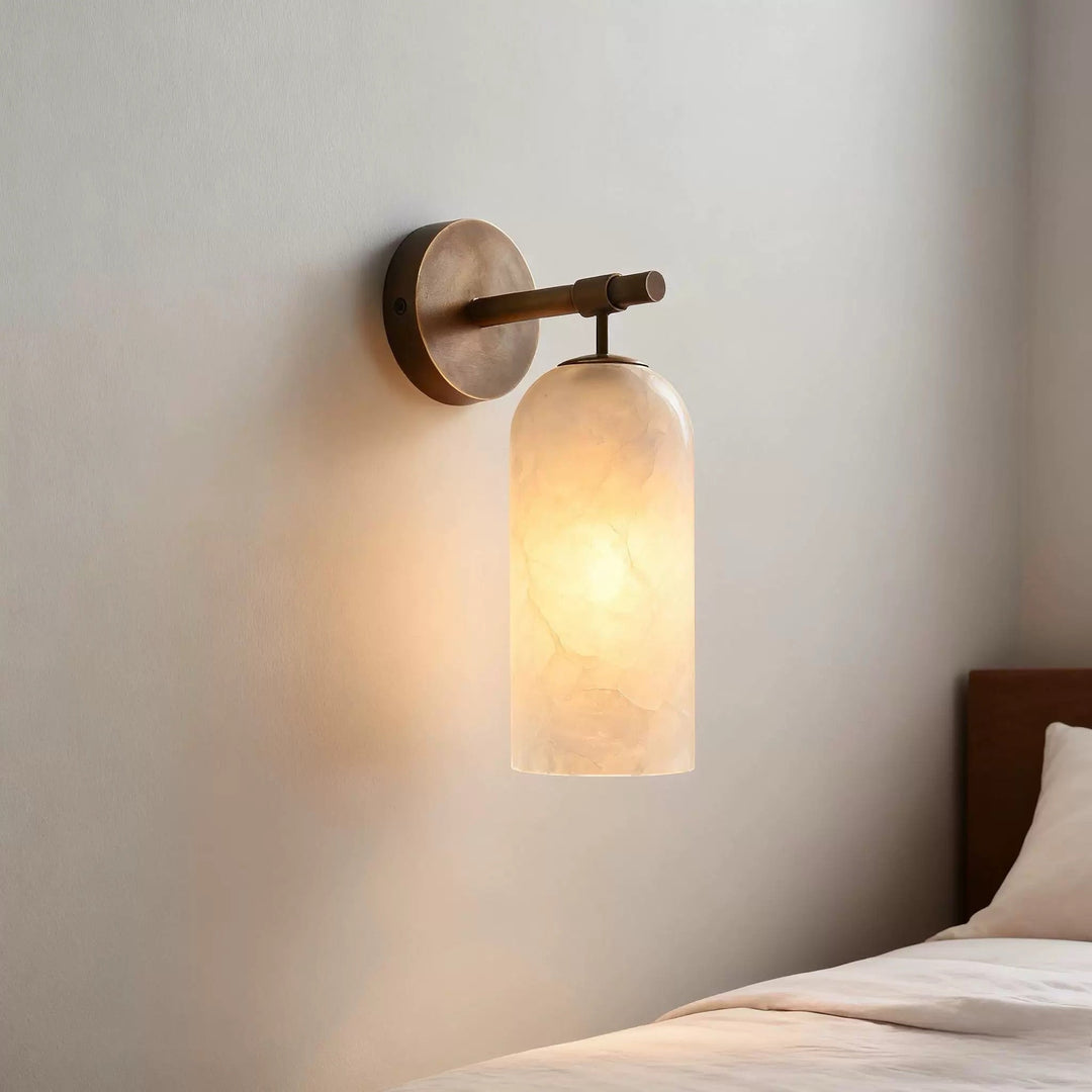 Pillar Alabaster Wall Sconce
