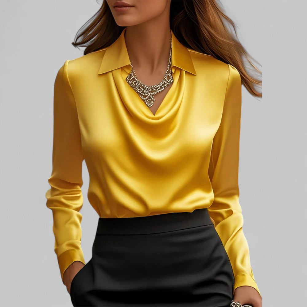 BLOUSE EN SATIN DRAPÉE VOOR VROUWEN