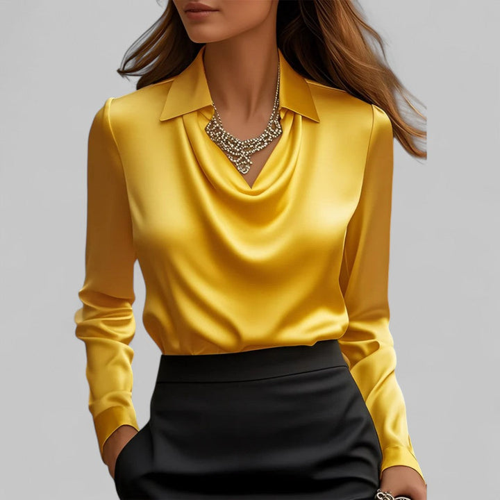 BLOUSE EN SATIN DRAPÉE VOOR VROUWEN