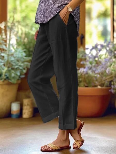 LINNEN BROEK MET RELAXTE PASVORM VOOR VROUWEN