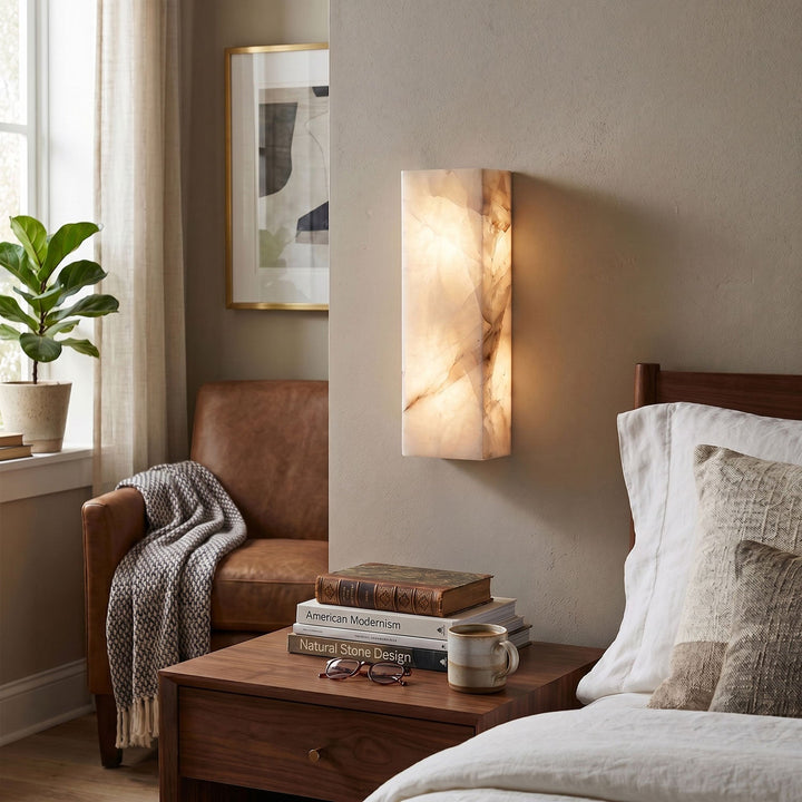 Rectangular Alabaster Wall Sconce
