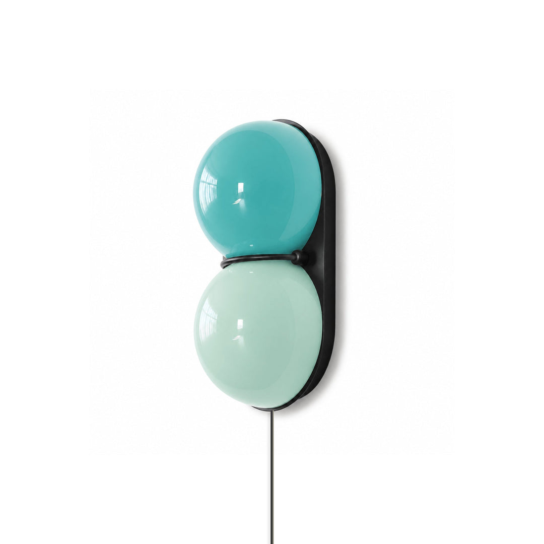 Two Globe Glass Plug-in Wall Sconce