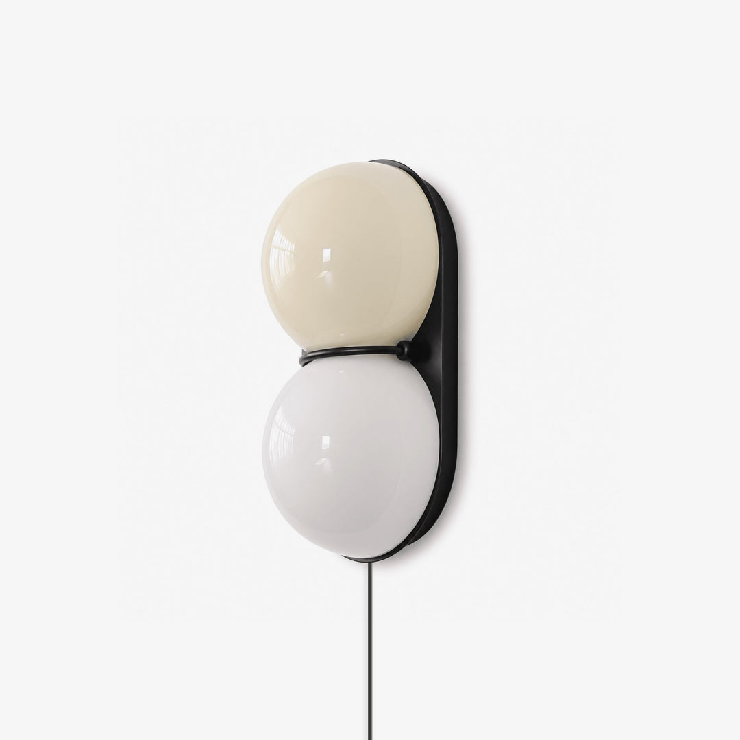 Two Globe Glass Plug-in Wall Sconce