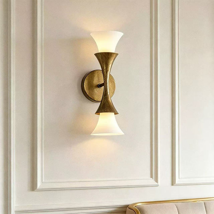Antique Brass Double Cone Wall Sconce