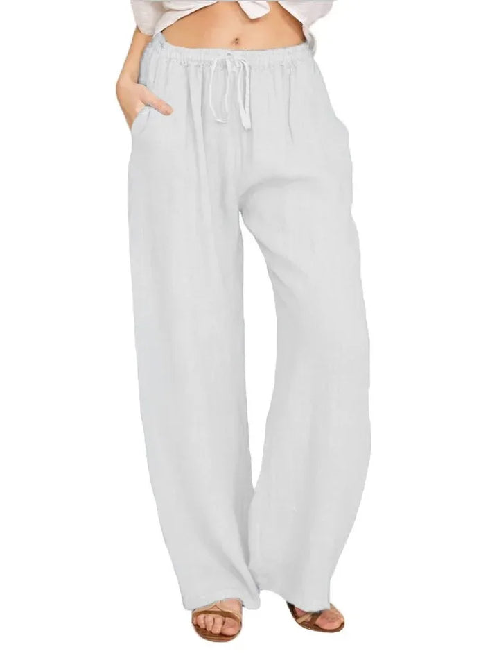KLASSIEKE BROEK MET WIJDE PIJPEN VOOR VROUWEN
