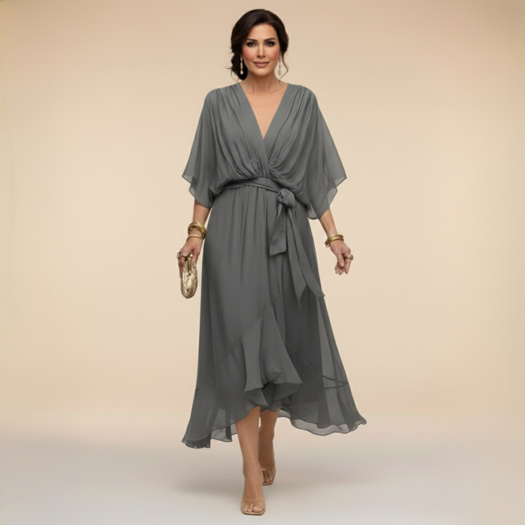 V-HALSMODEL CHIFFONJURK VOOR VROUWEN