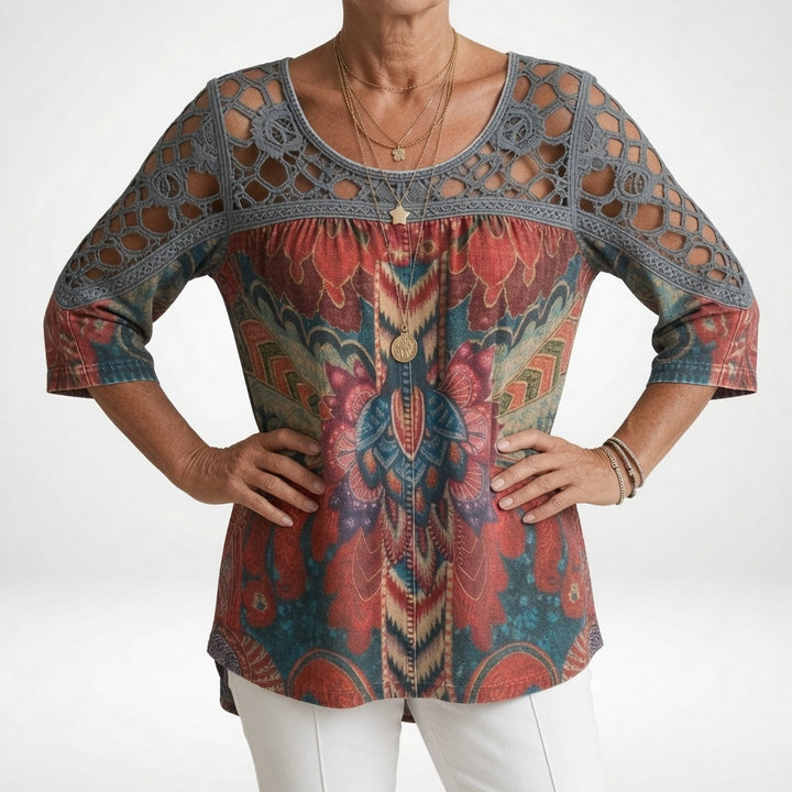 BLOUSE MET ETNISCHE PRINT VOOR VROUWEN