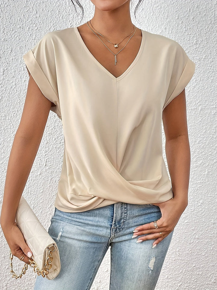 ELEGANTE T-SHIRT MET V-HALS VOOR VROUWEN