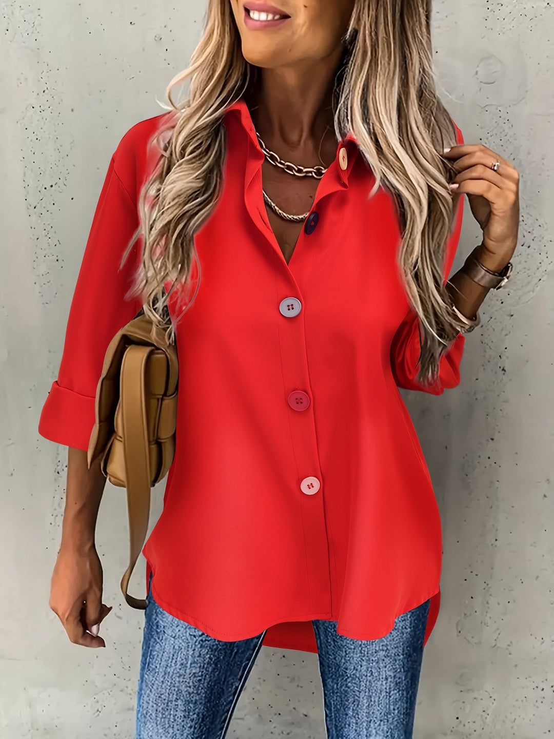 CHIQUE BLOUSE MET KNOPEN VOOR VROUWEN