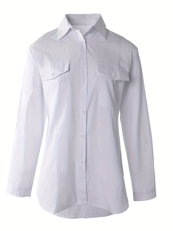 CLASSISCHE FORMELLE BLOUSE MET LANGE MOUWEN VOOR VROUWEN