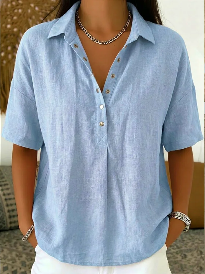 KLASSIEKE BLOUSE MET V-HALS VOOR VROUWEN