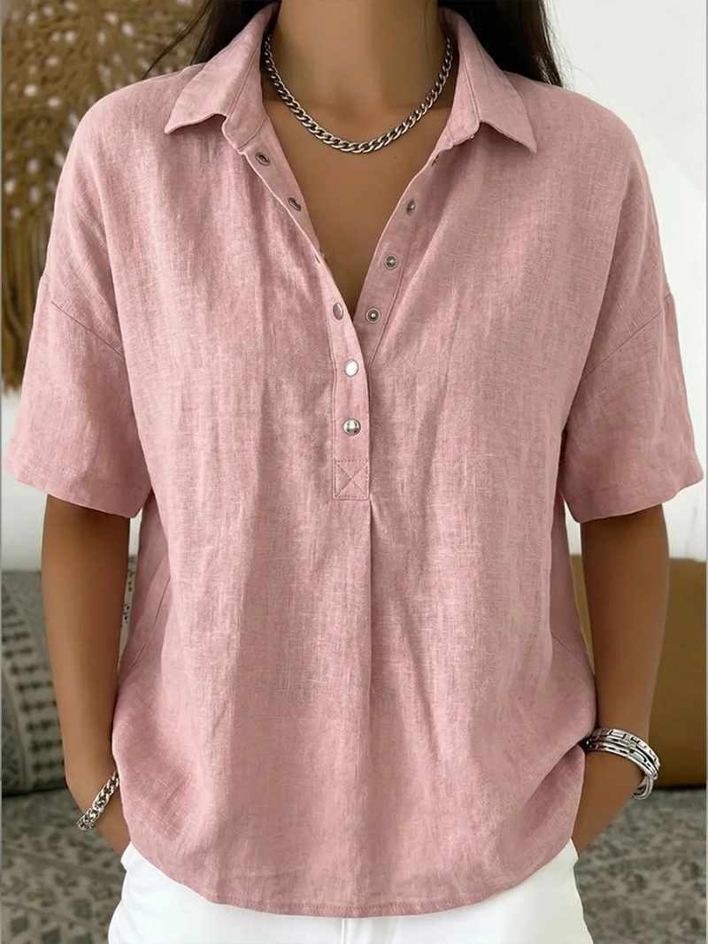 KLASSIEKE BLOUSE MET V-HALS VOOR VROUWEN