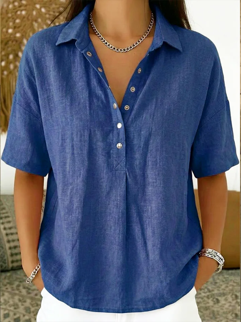 KLASSIEKE BLOUSE MET V-HALS VOOR VROUWEN