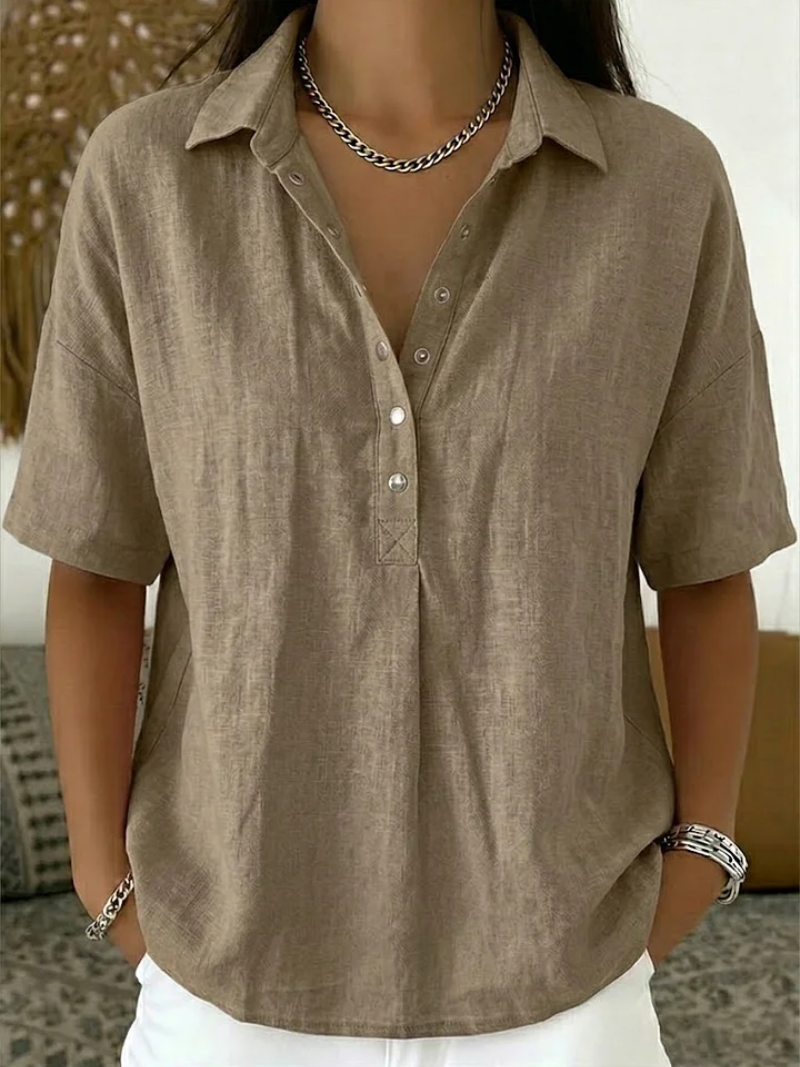 KLASSIEKE BLOUSE MET V-HALS VOOR VROUWEN