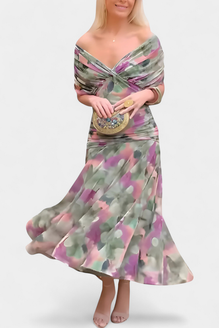 ELEGANTE GEDAPEERDE JURK VOOR VROUWEN