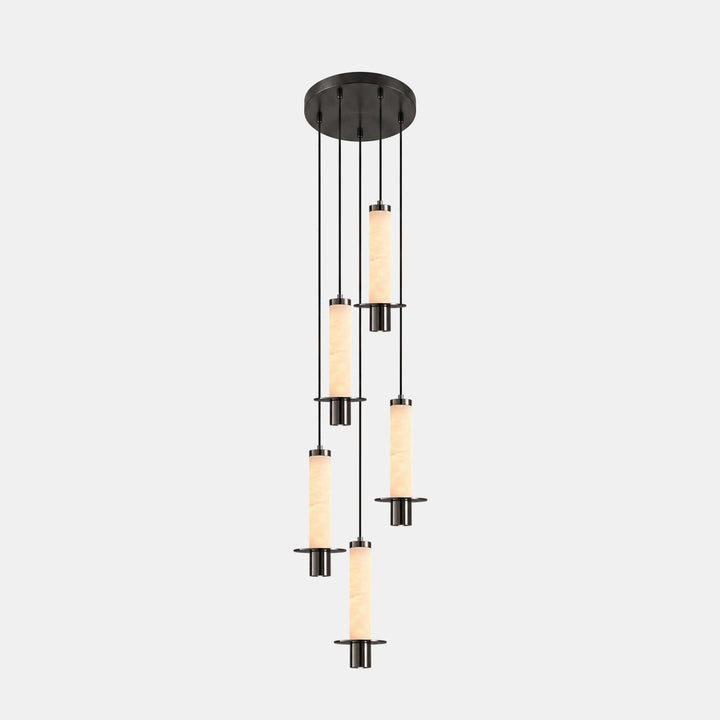 Cylindrical Plinth Alabaster Pendant Lamp