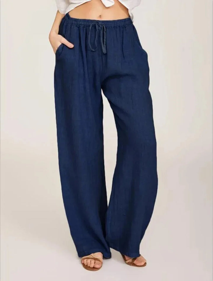 KLASSIEKE BROEK MET WIJDE PIJPEN VOOR VROUWEN