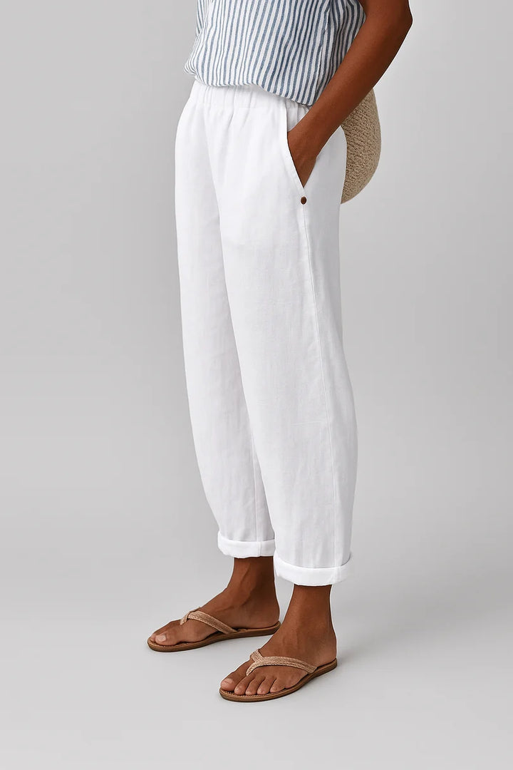 TAPERED BROEK VAN LINNENMIX VOOR VROUWEN