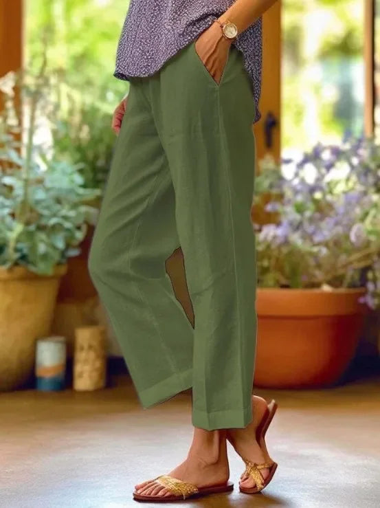 LINNEN BROEK MET RELAXTE PASVORM VOOR VROUWEN