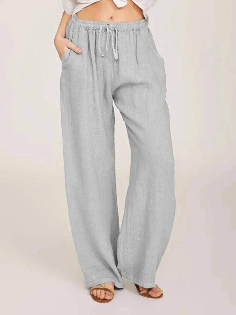 KLASSIEKE BROEK MET WIJDE PIJPEN VOOR VROUWEN