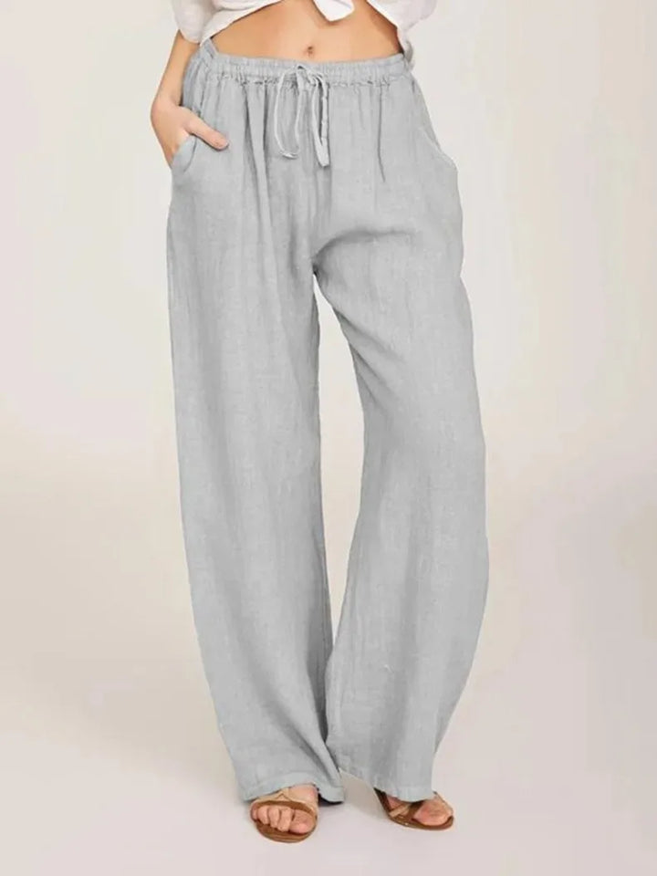 KLASSIEKE BROEK MET WIJDE PIJPEN VOOR VROUWEN