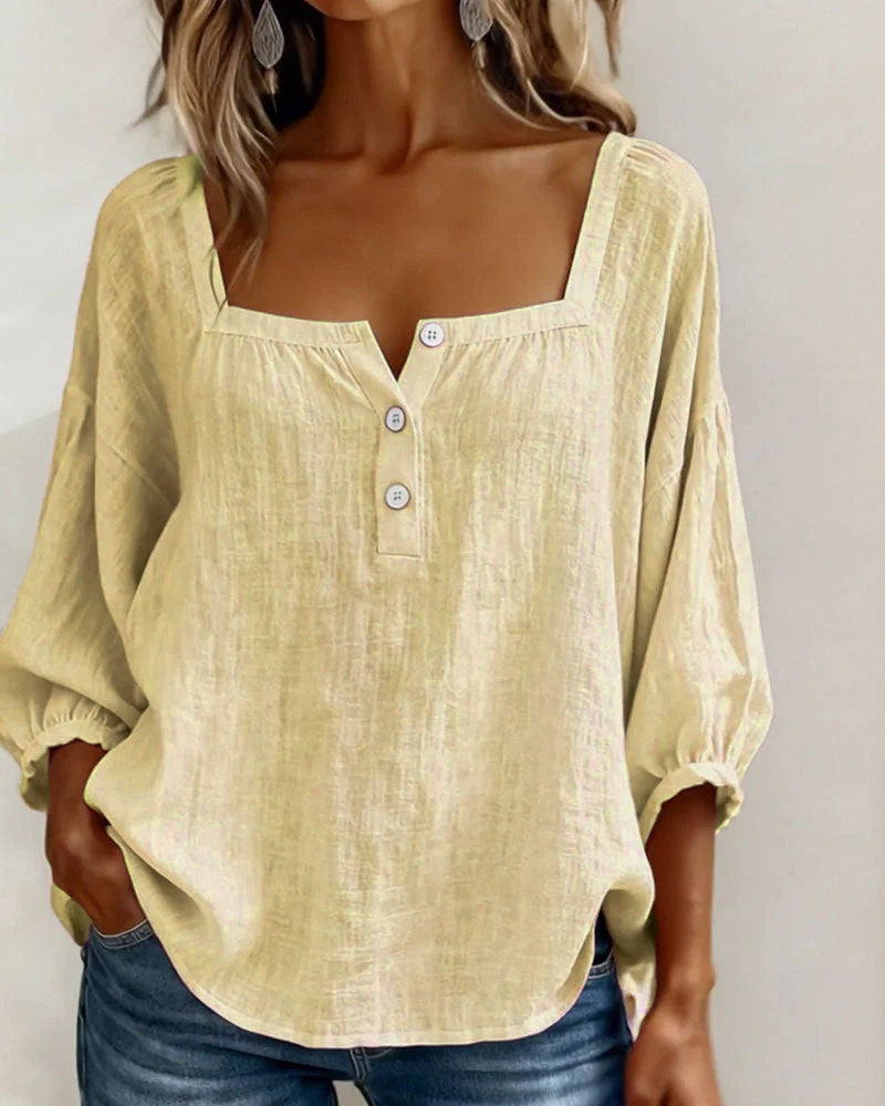 BLOUSE MET VIERKANTE HALS VOOR VROUWEN