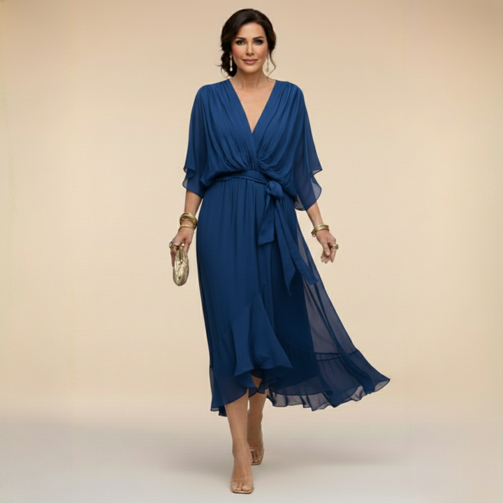 V-HALSMODEL CHIFFONJURK VOOR VROUWEN