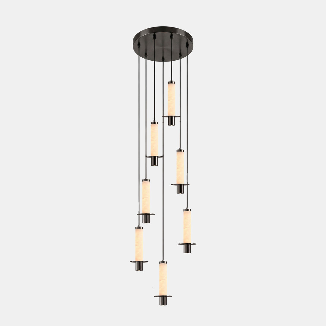 Cylindrical Plinth Alabaster Pendant Lamp