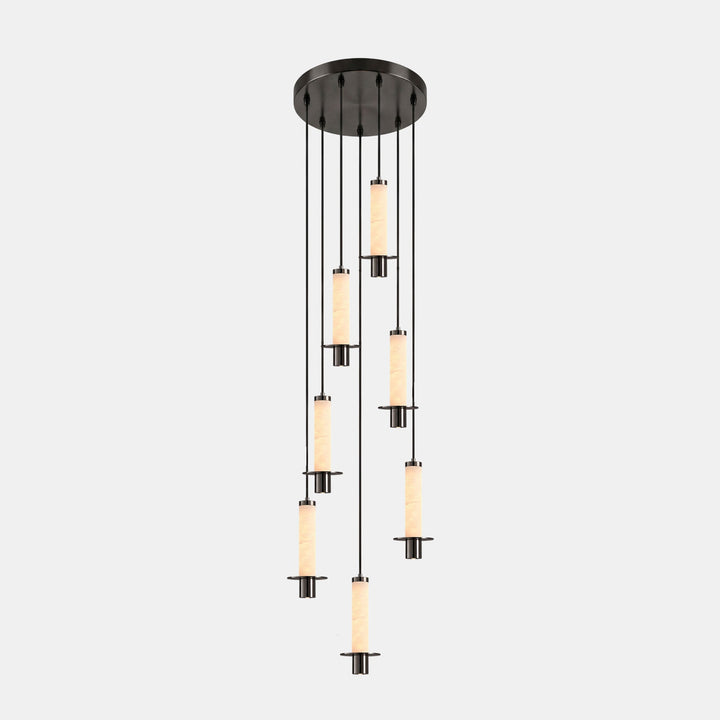 Cylindrical Plinth Alabaster Pendant Lamp