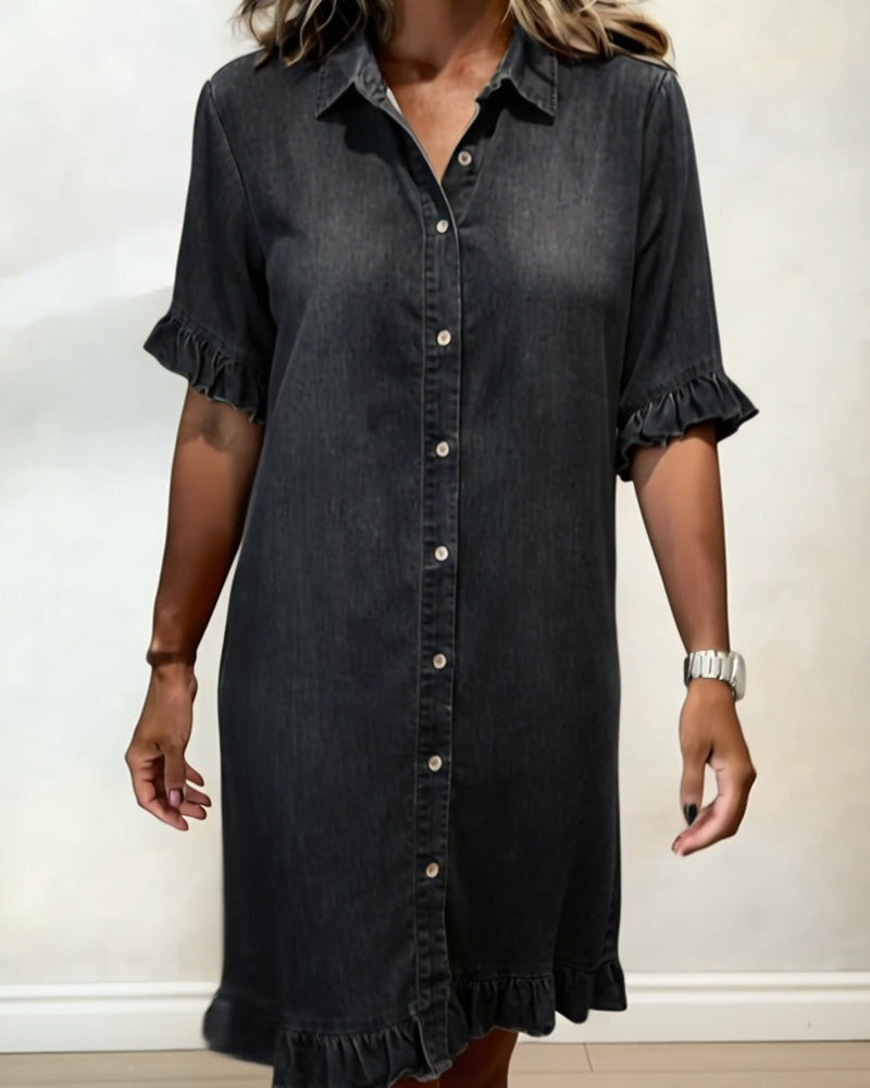 MODERNE DENIM MIDIJURK VOOR VROUWEN