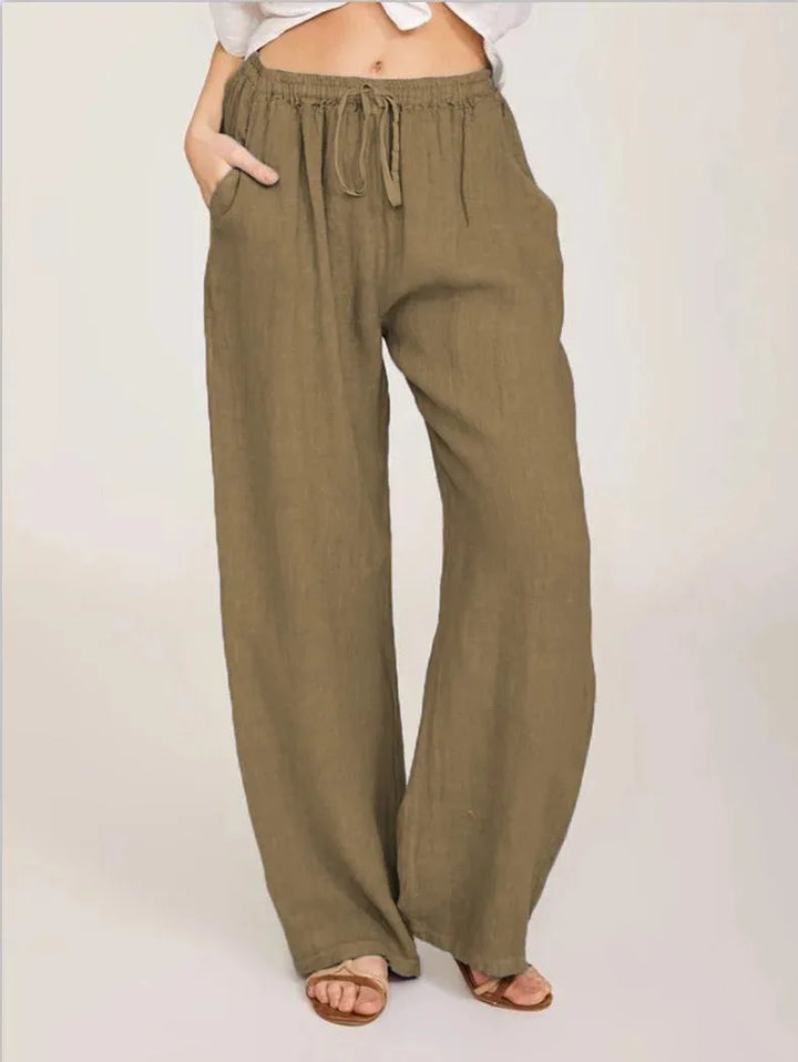 KLASSIEKE BROEK MET WIJDE PIJPEN VOOR VROUWEN