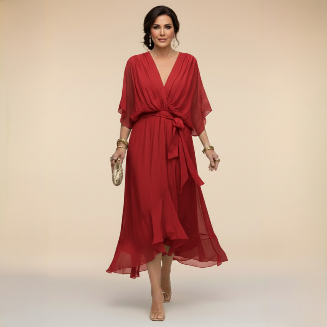V-HALSMODEL CHIFFONJURK VOOR VROUWEN