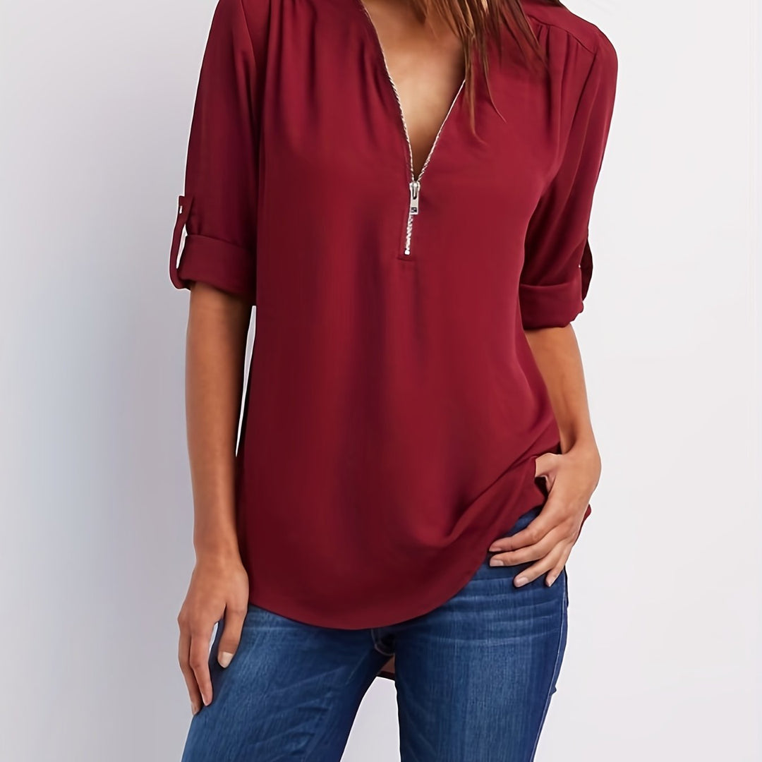 BLOUSE MET RITSSLUITING VOOR VROUWEN