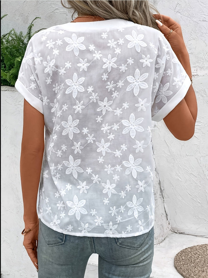 FLORELE BLOUSE MET V-HALS VOOR VROUWEN