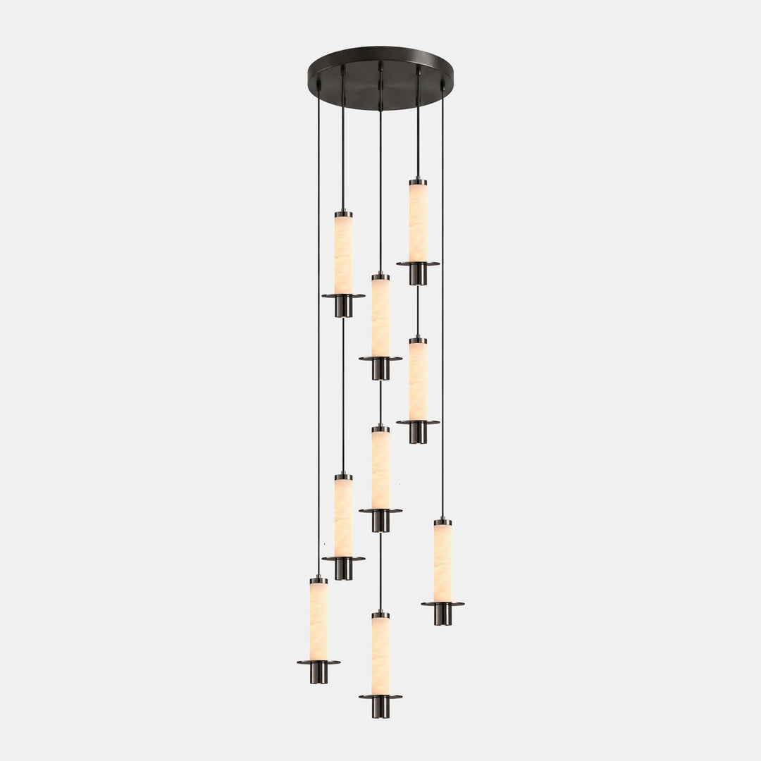 Cylindrical Plinth Alabaster Pendant Lamp