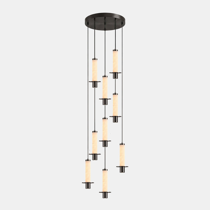 Cylindrical Plinth Alabaster Pendant Lamp