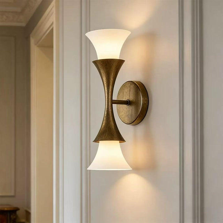 Antique Brass Double Cone Wall Sconce