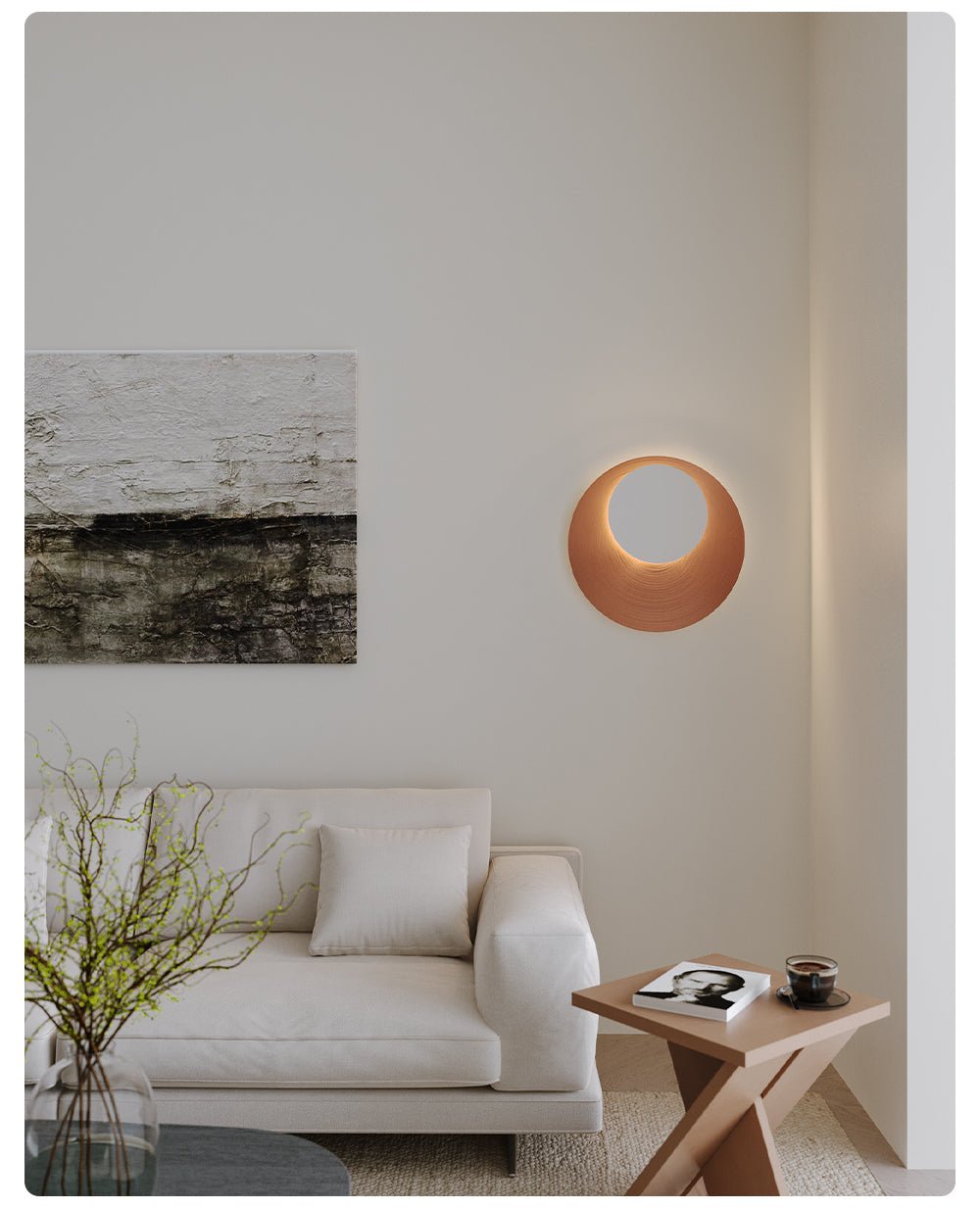 Abstract Circular Crescent Wall Sconce