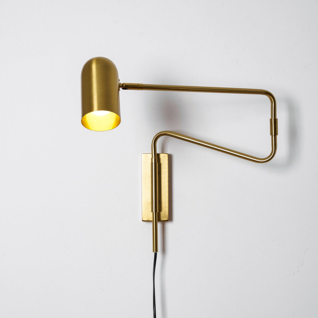 Adjustable Arm Plug In Wall Lamp