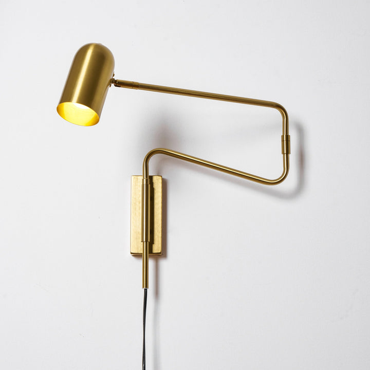 Adjustable Arm Plug In Wall Lamp