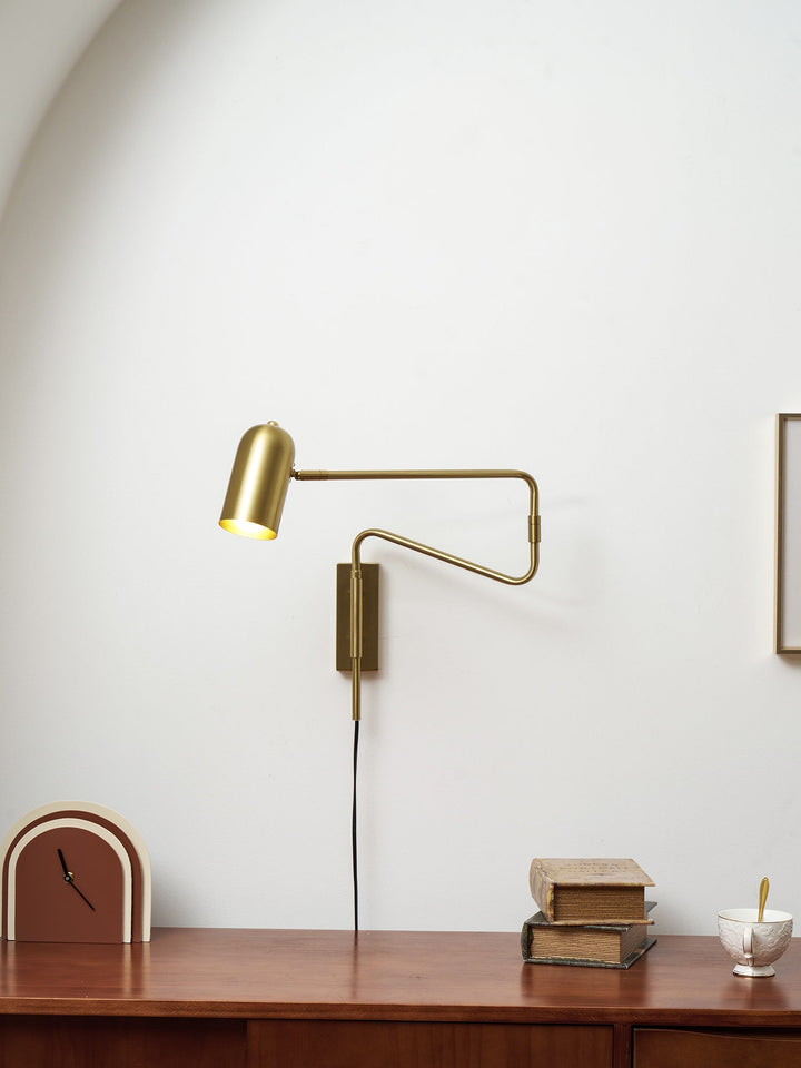 Adjustable Arm Plug In Wall Lamp