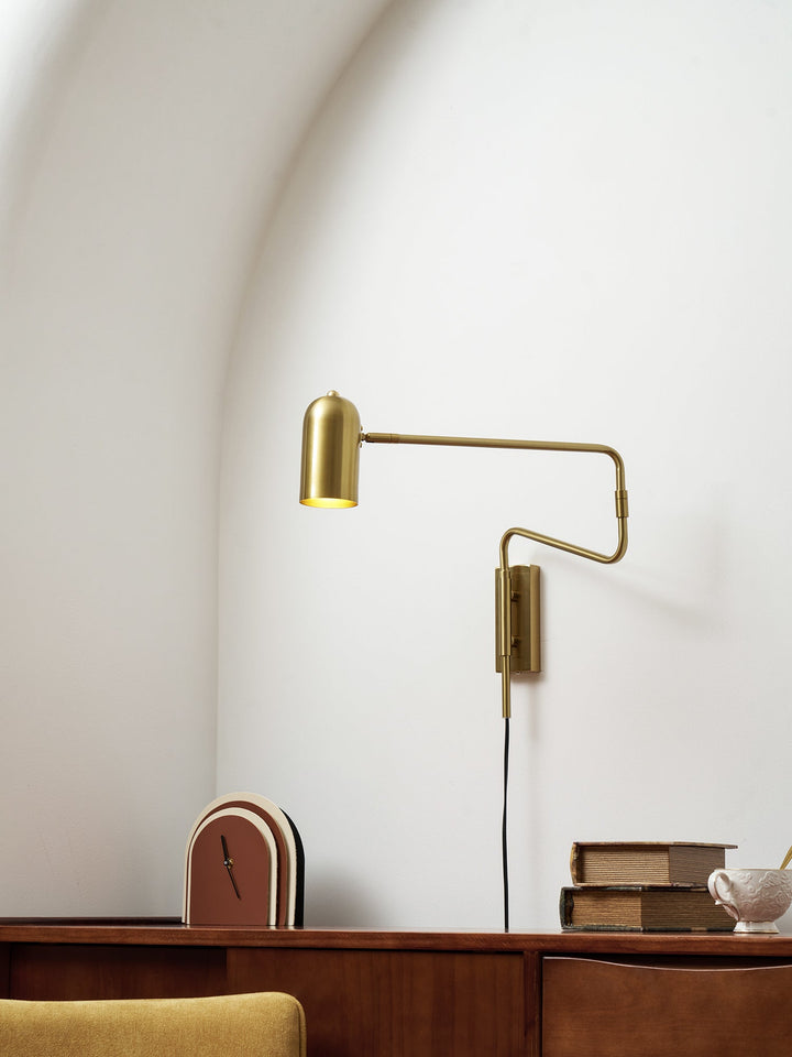 Adjustable Arm Plug In Wall Lamp