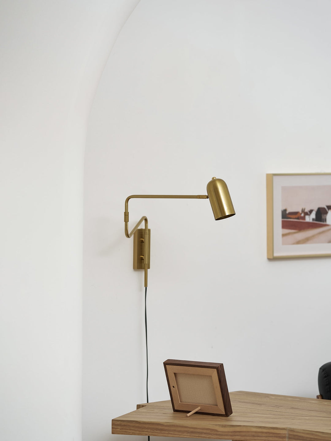 Adjustable Arm Plug In Wall Lamp