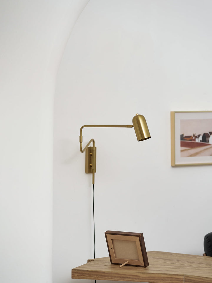 Adjustable Arm Plug In Wall Lamp