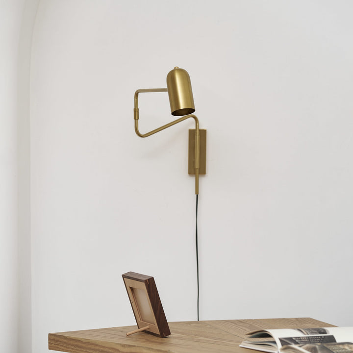 Adjustable Arm Plug In Wall Lamp