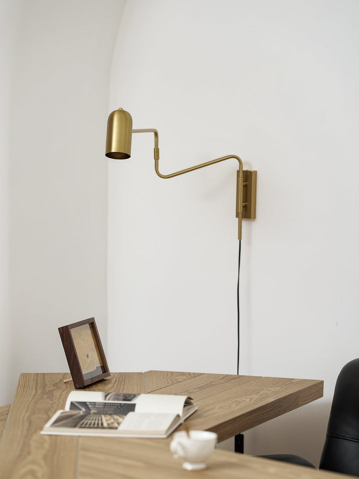 Adjustable Arm Plug In Wall Lamp