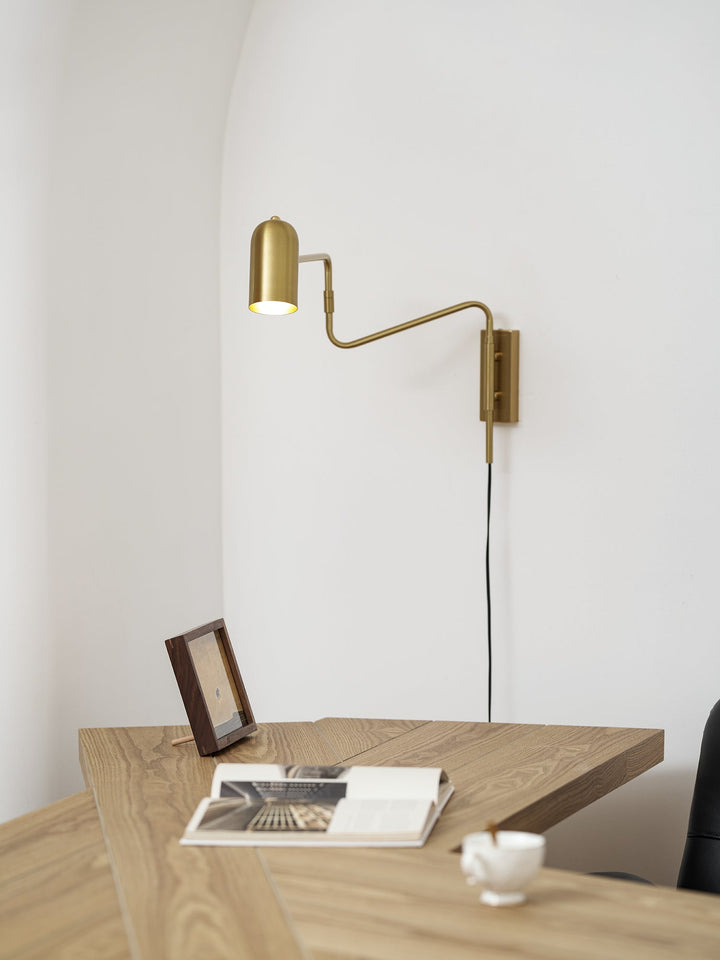 Adjustable Arm Plug In Wall Lamp