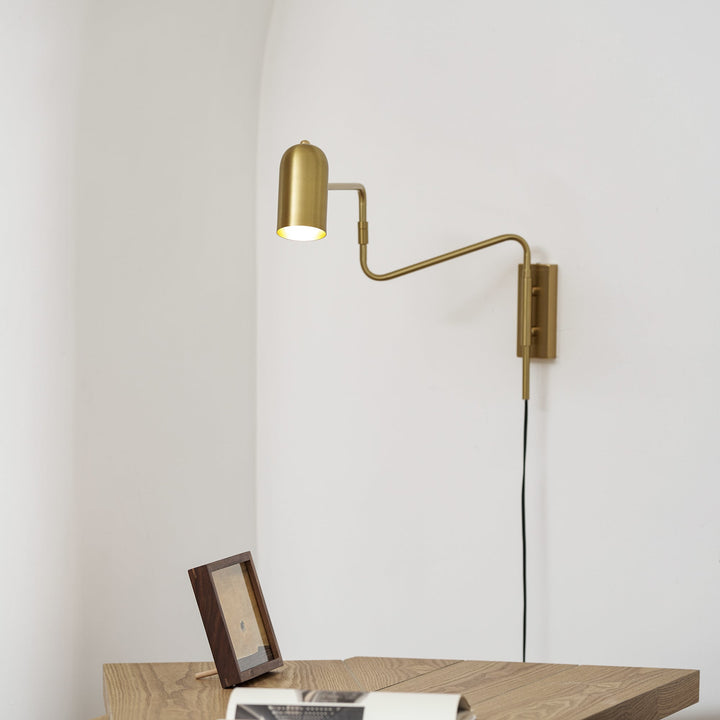 Adjustable Arm Plug In Wall Lamp